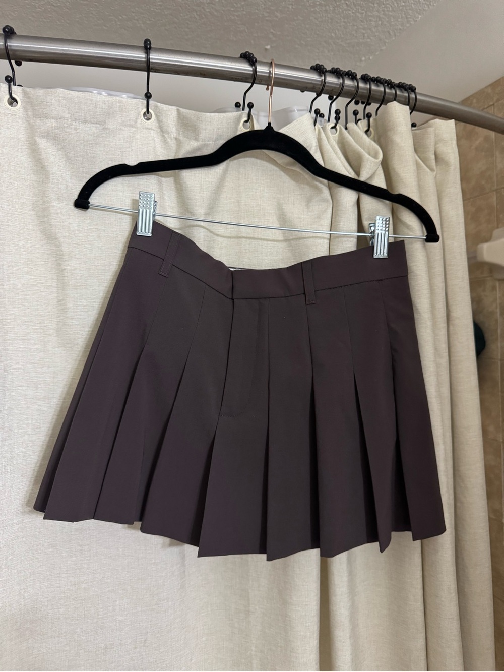 Zara Brown Pleated Mini Skirt - Women's Classic Style